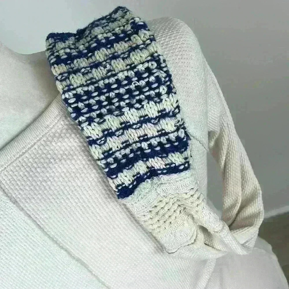 Free People White & Blue Button Top Size S - Picture 5 of 12